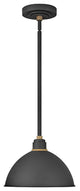 Hinkley Foundry Dome Pendant Barn Light, Textured Black