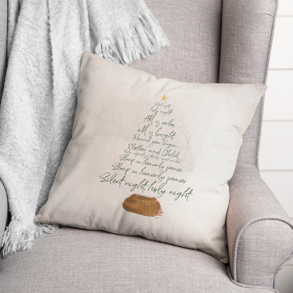 Silent Night Tree 18x18 Indoor/Outdoor Pillow