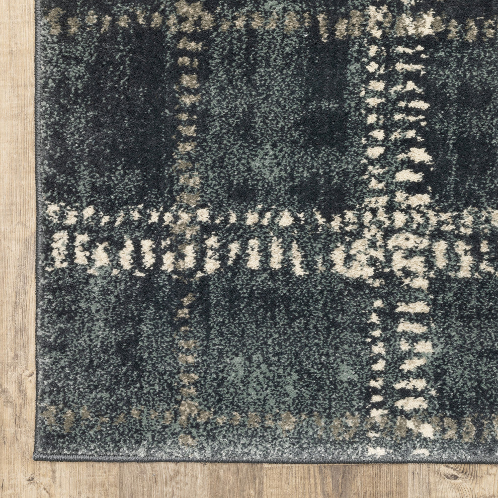 Carolina Rustic Plaid Area Rug, Blue, 7'10"x10'