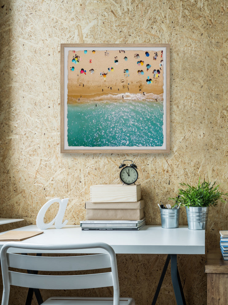 "Beach Vacation" Framed Painting Print, 18x18