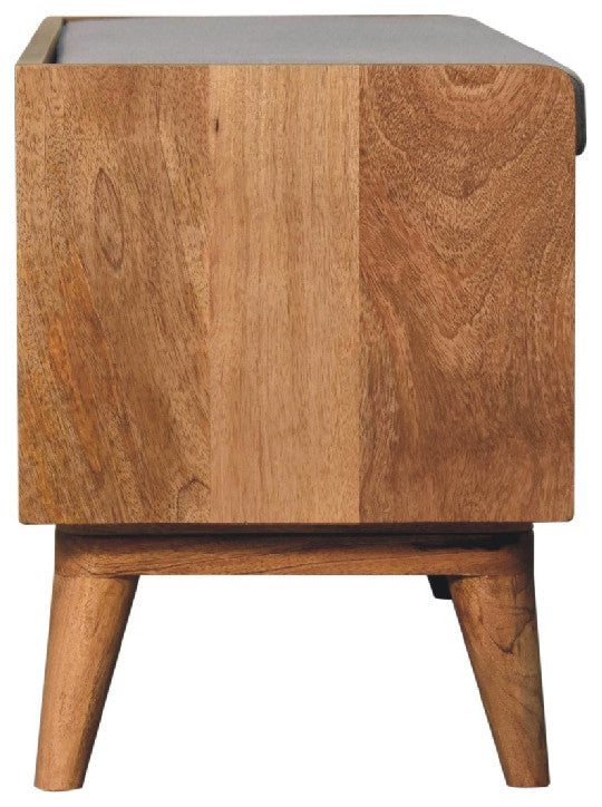 Oak-ish Nordic Storage Bench With Mud Linen