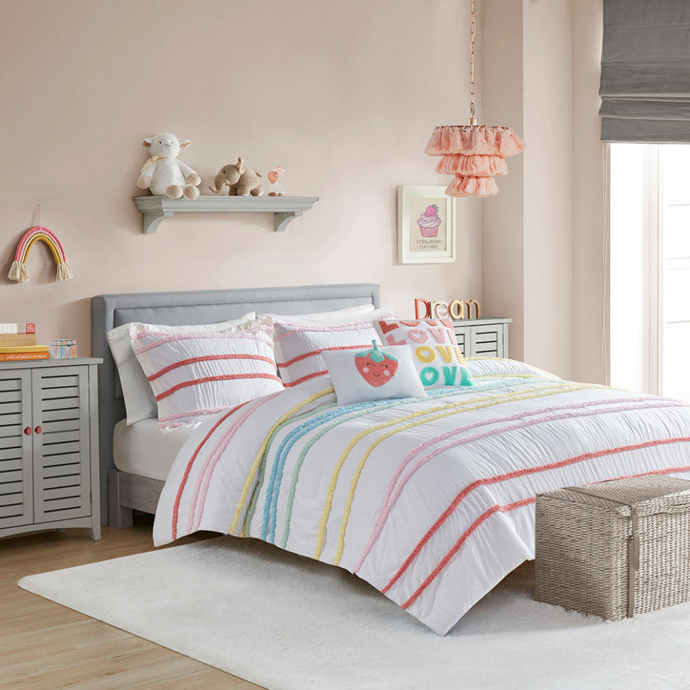 Kids Haisley Strawberry Love Comforter/Duvet Cover Set, Twin, Comforter