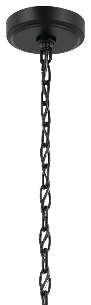 Winslow 26" 6 Light Chandelier With Clear Seeded Glass, Black