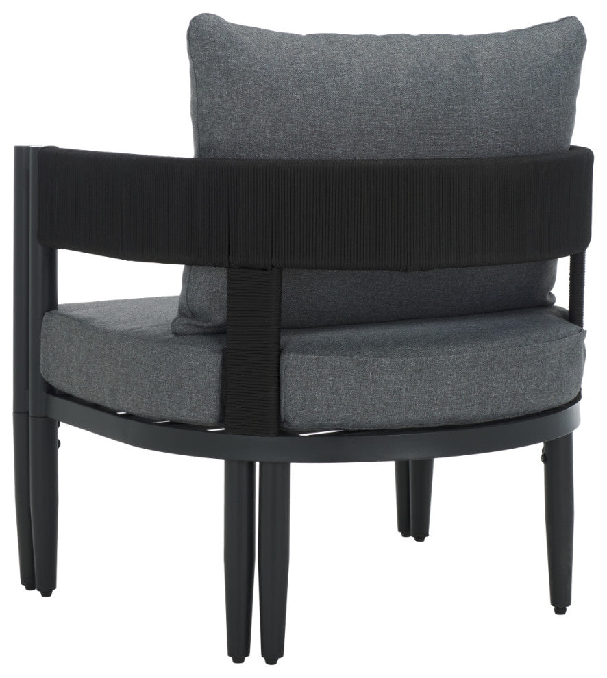 Safavieh Viola Indoor-Outdoor Chair, Set of 2, Black/Grey