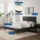 Platform Bed Frame, King Size, Wood, Black, Modern Mid-Century, Bedroom Master