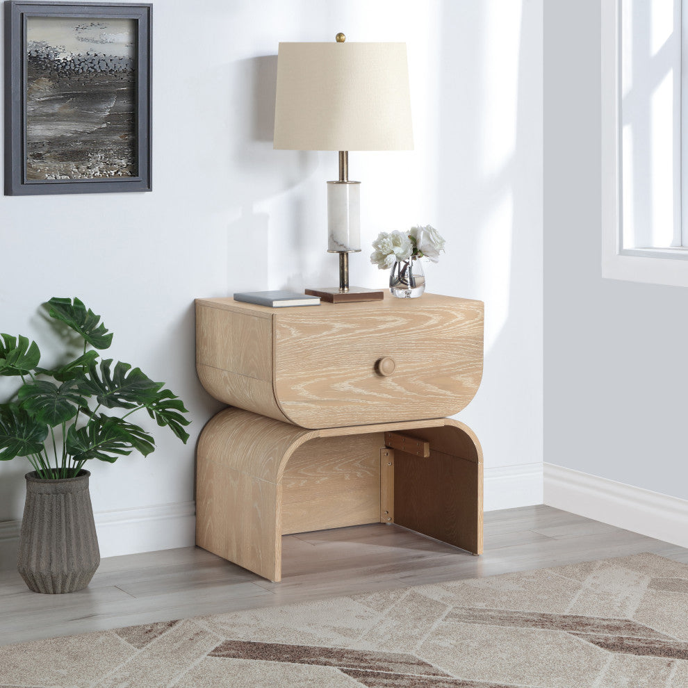 Jace Oak Veneer Night Stand, Natural