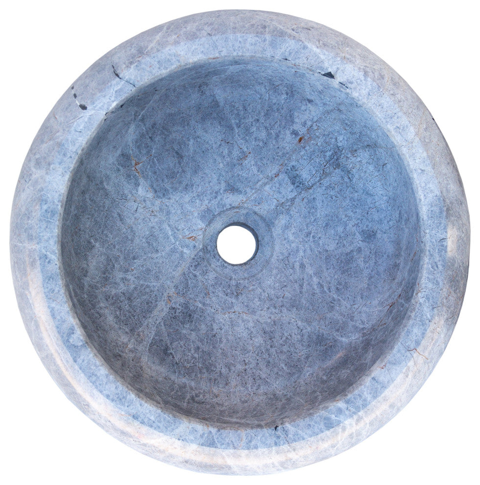 Sirius Silver Marble Natural Stone Vessel Sink (D)15.5" (H)6"