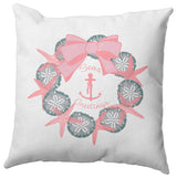 Seas and Greetings Wreath Accent Pillow, Pink Icing, 20"x20"
