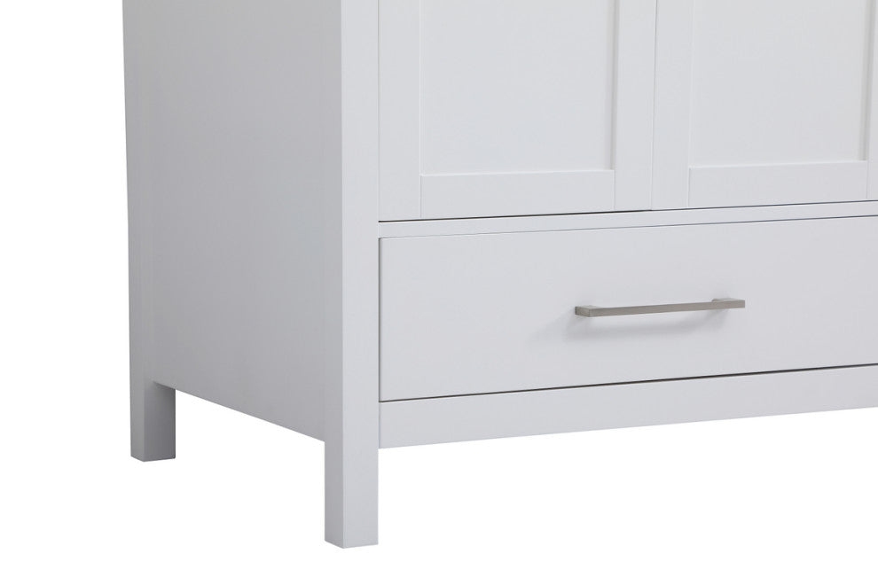 Iris 42" Single Bathroom Vanity, White With Backsplash