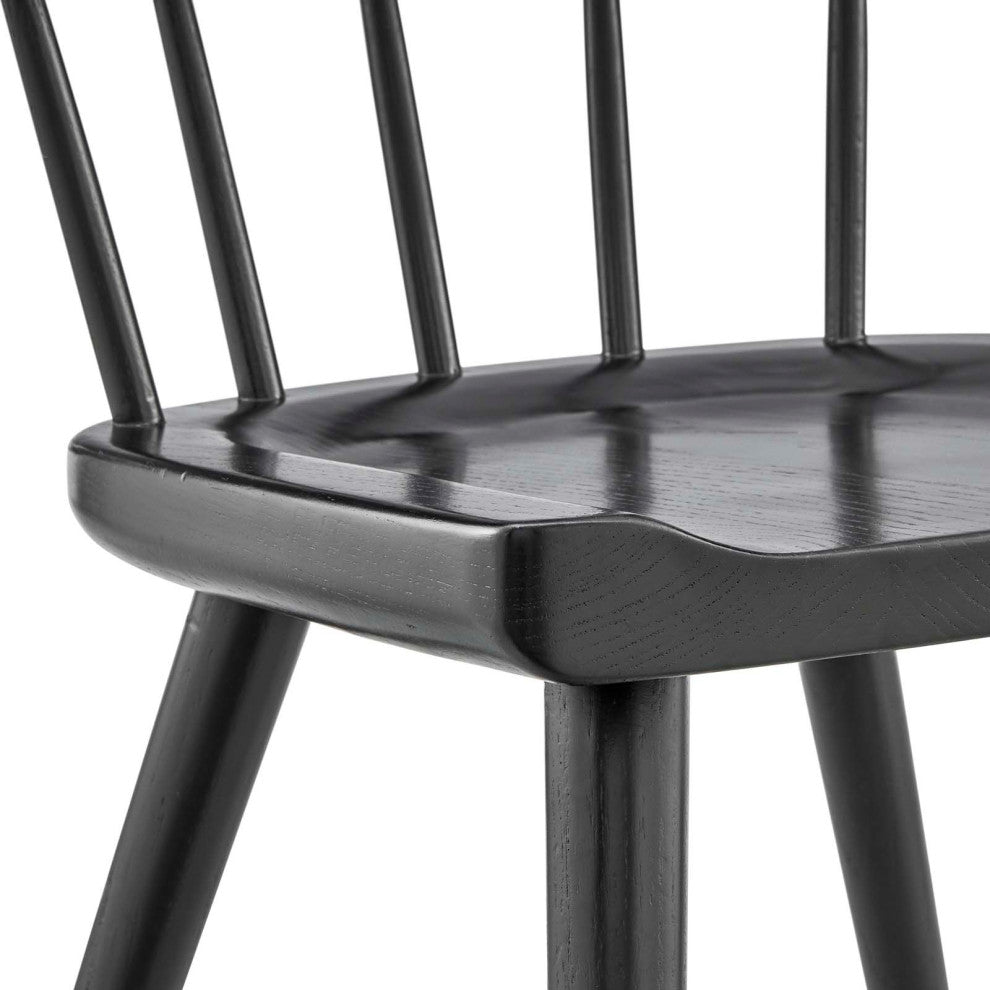 Side Dining Chair, Set of 2, Black, Wood, Modern, Cafe Bistro Hospitality