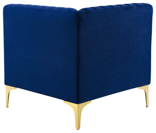 Triumph Channel Tufted Performance Velvet 8-Piece Sectional Sofa - Navy