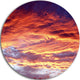 Colorful Sunset Skies With Clouds, Disc Metal Wall Art Landscape, 11"