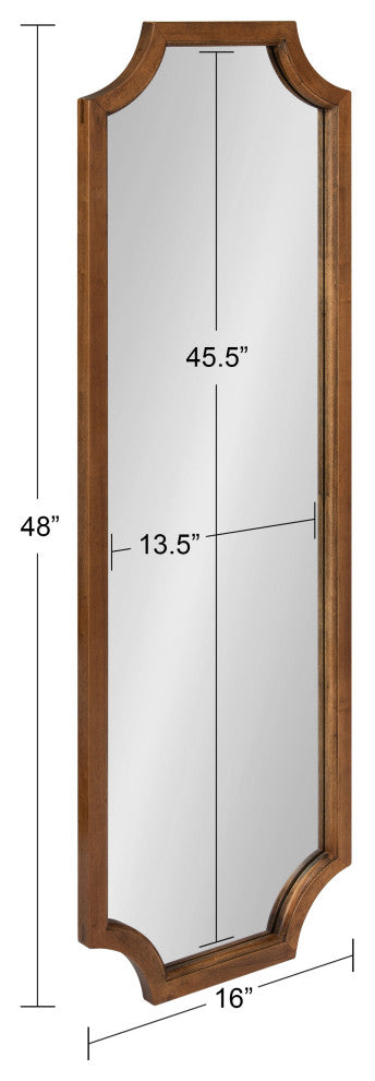 Hogan Framed Scallop Wall Mirror, Rustic Brown 16x48