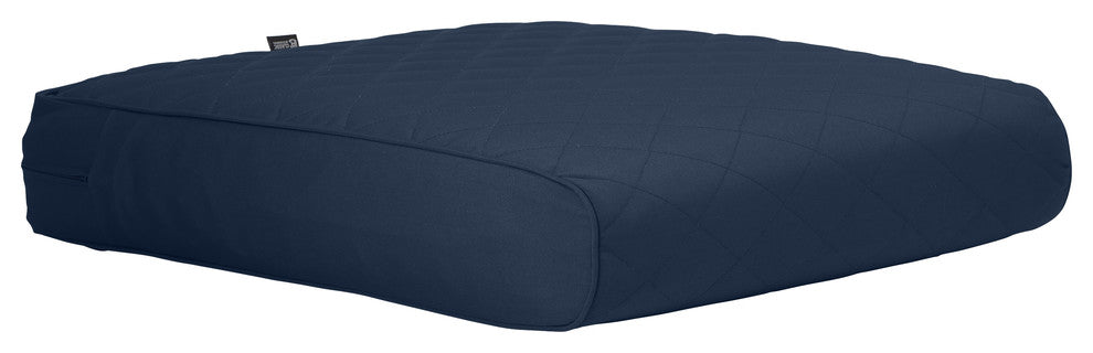 Montlake Fadesafe Wide Back Lounge Quilted Cushion, Navy, 21"x20"x4"