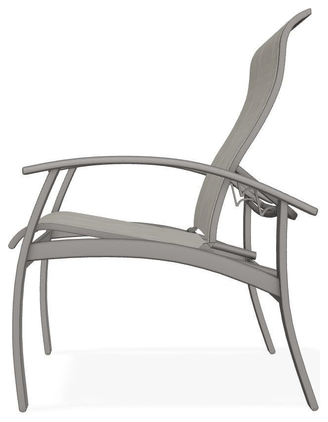 Belle Isle Sling Adjustable Outdoor Dining Chair, Smoke/Warm Gray