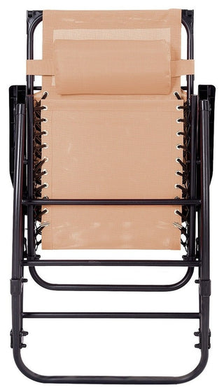 Zero Gravity Folding Rocker Porch Rocking Chair, Beige