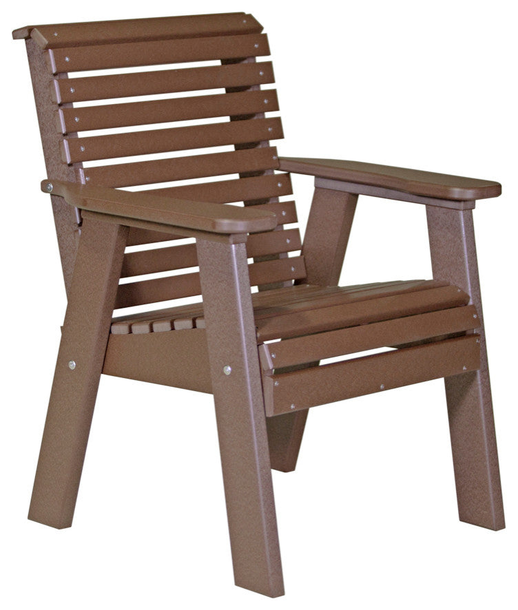 Poly Plain Bench, Chestnut Brown, 2 Foot
