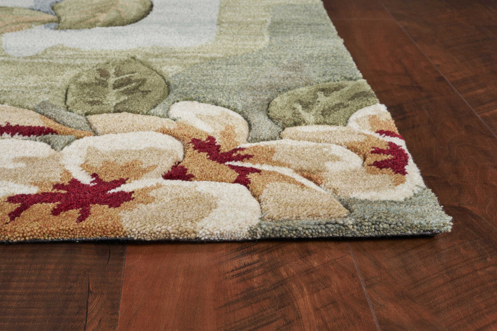HomeRoots 8' x 10' 6" Polyester Blue or Sage Area Rug