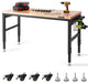 VEVOR Adjustable Height Workbench 60"L x 23"W Table With Power Outlets