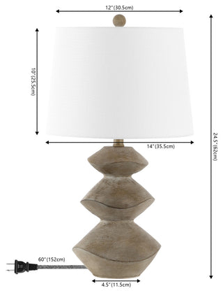 Laken Minimalist Coastal Resin/Iron 3-Stack Cairn LED Table Lamp