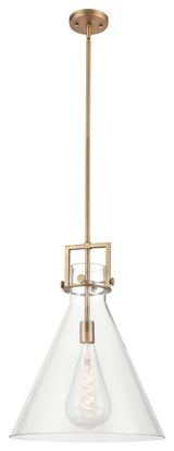Innovations Lighting 411-1S-BB-16CL Newton Cone 1 Light 16" Pendant