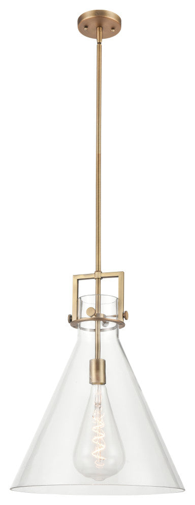 Innovations Lighting 411-1S-BB-16CL Newton Cone 1 Light 16" Pendant