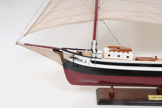 La Gaspsienne Painted Wooden model sailing boat