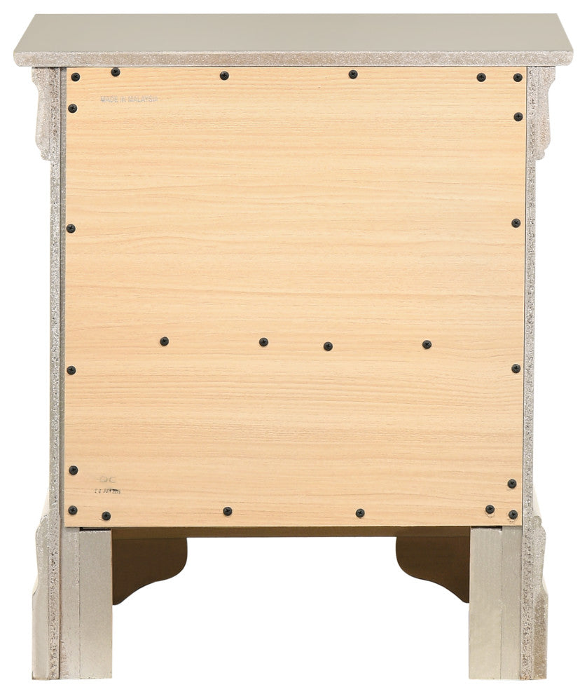 Louisphillipe Nightstand, Silver Champagne