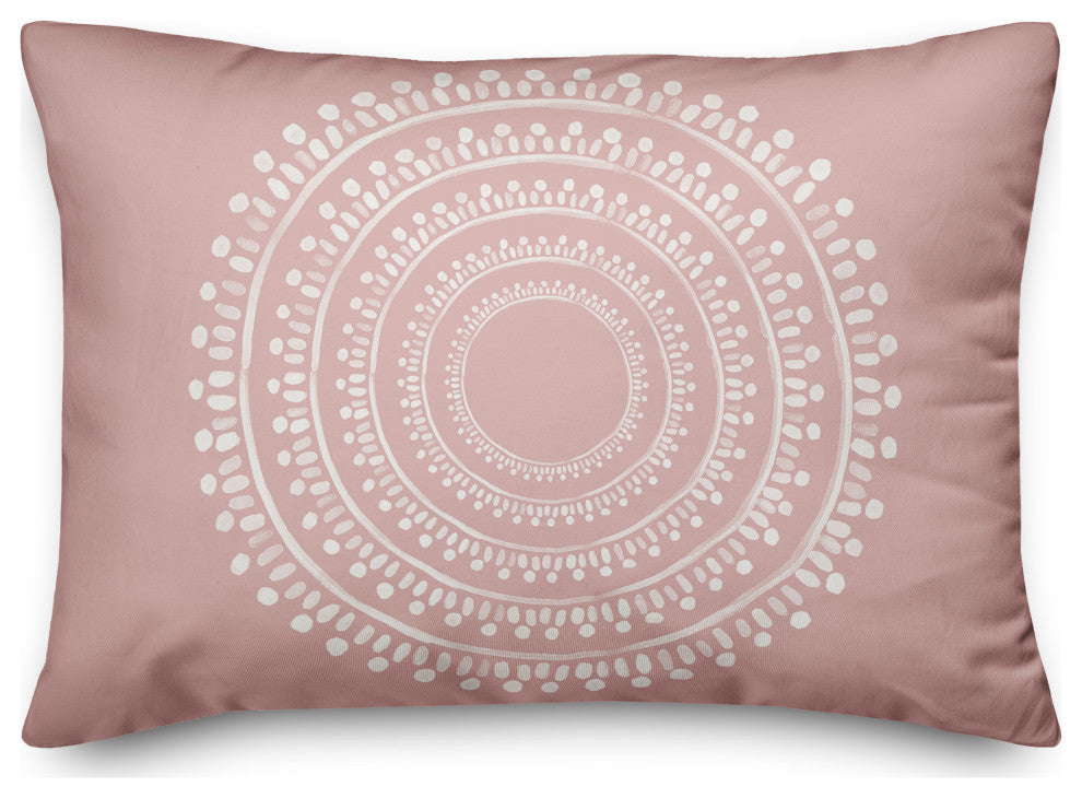 Centered Pink Boho Circle 20x14 Spun Poly Pillow