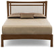 Monterey Bed, Upholstered Headboard, Saddle Cherry, Oyster Microsuede, Queen