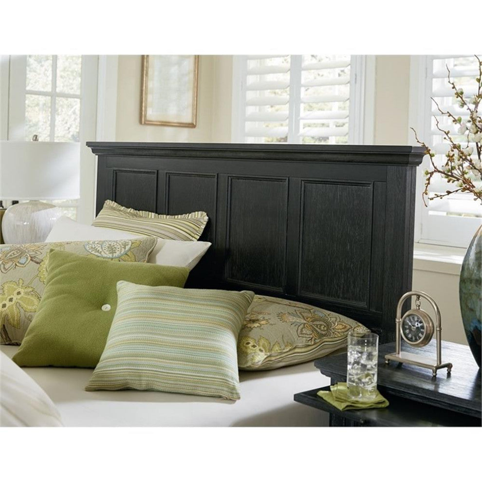 Farmhouse Basics King Bed Headboard in Wood Rustic Black