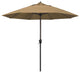 9' Bronze Auto-tilt Crank Lift Aluminum Umbrella, Olefin, Straw