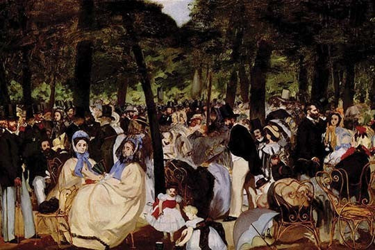 Music in Tuilerie Garden - Canvas Poster 20" x 30"