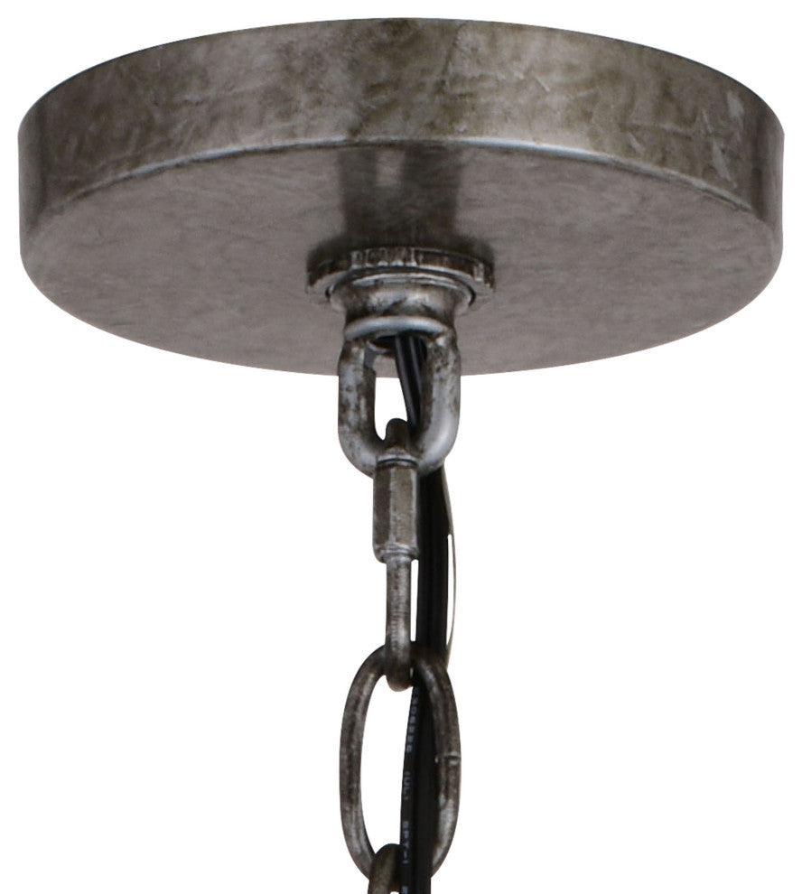 Norwood 15.75" 1 Light Pendant Vintage Steel and Distressed Wood