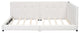 Gewnee Upholstered Queen Size platform bed with USB Ports, Beige