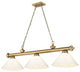 Cordon Three Light Billiard, Rubbed Brass