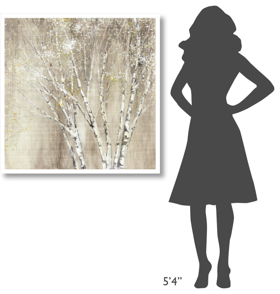 "Blue Birch Neutral" Digital Paper Print by Julia Purinton, 38"x38"