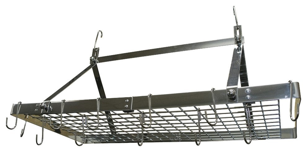 Range Kleen 18-Piece Stainless Steel Rectangle Pot Rack