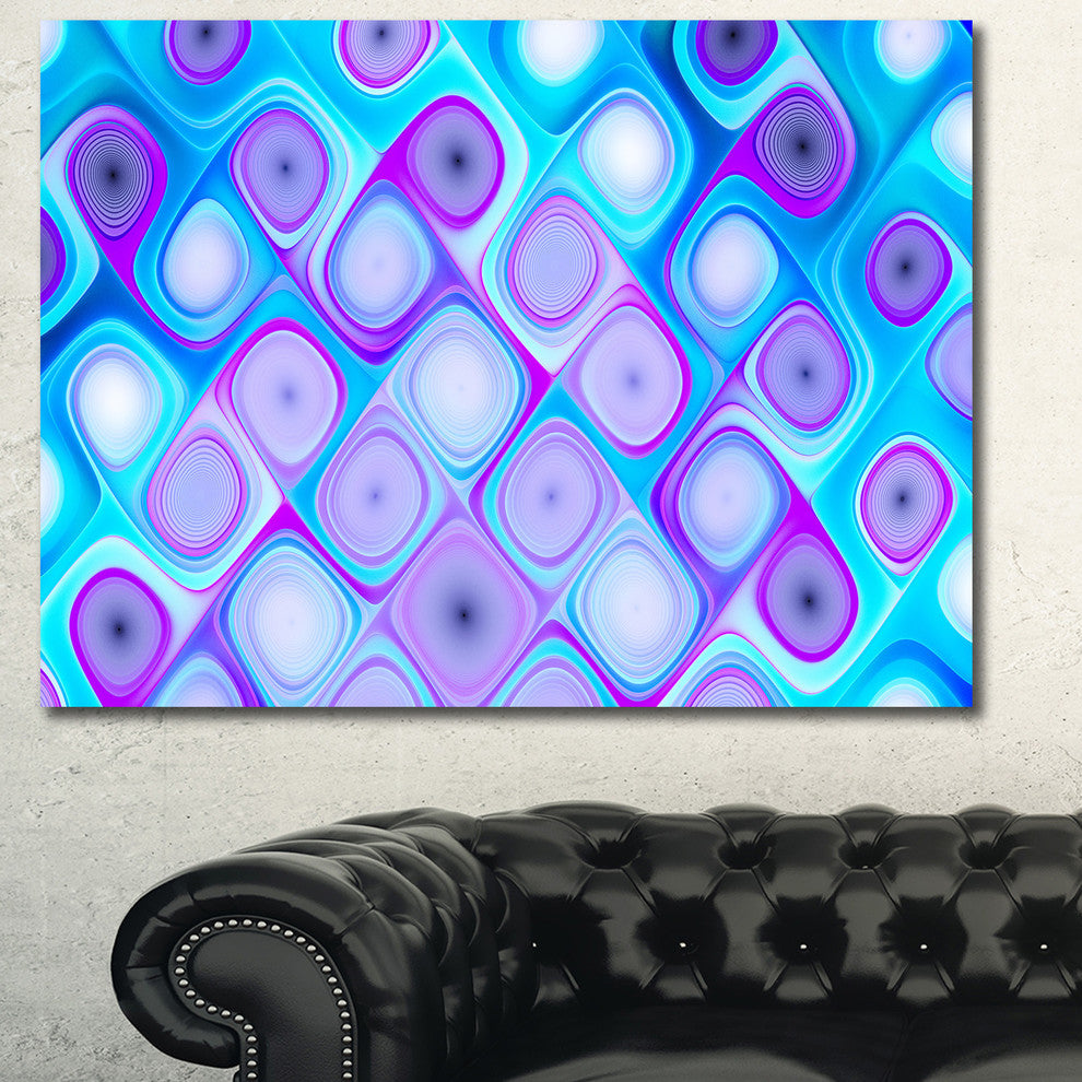 Blue Purple Pattern with Swirls, Oversized Abstract Canvas Art Print, 60x40