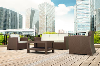 Compamia Monaco 4-Piece 5-Person Patio Seating Set, Brown