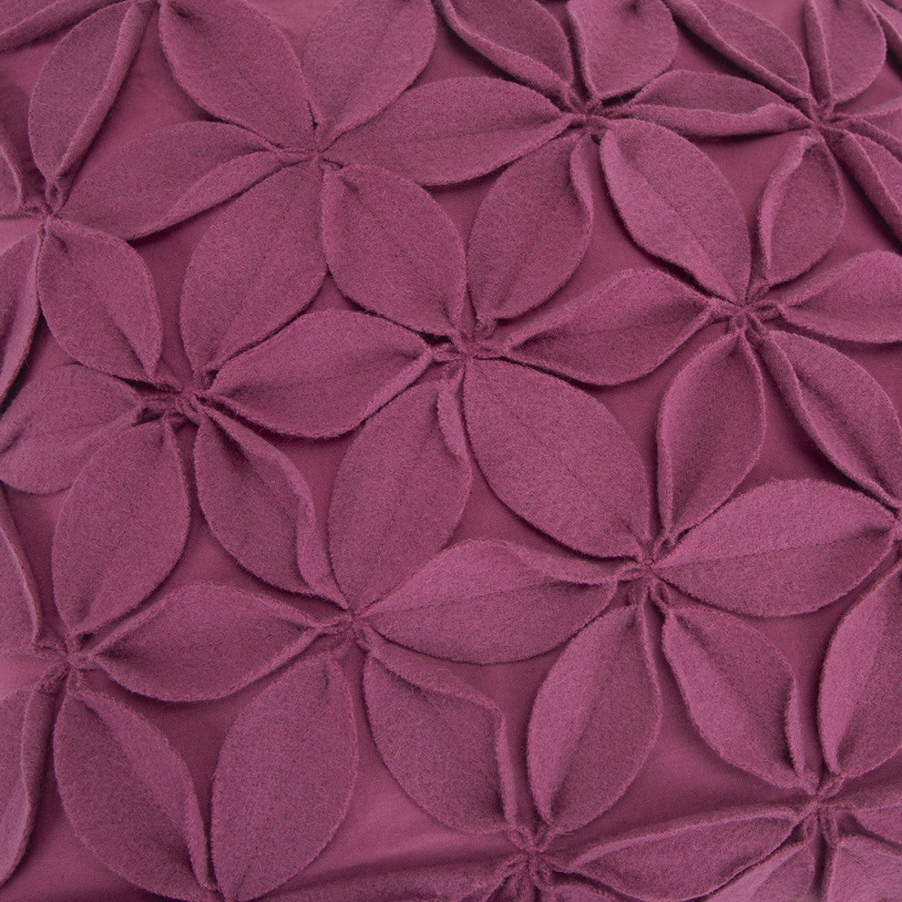 Magenta Plum Pinwheel Floral Down Throw Pillow