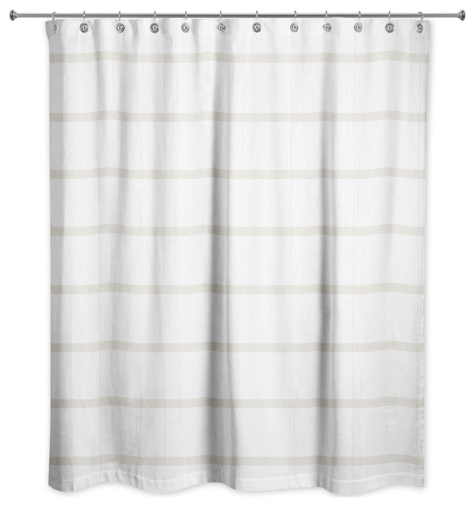 Beige Stripes on Wood 71x74 Shower Curtain
