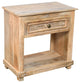 Jenna 1-Drawer Solid Wood Nightstand With Natural Finish