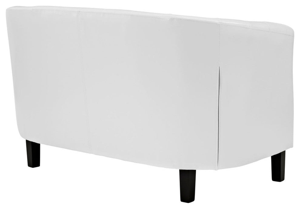 Modern Contemporary Living Room 2 Seater Loveseat Sofa White