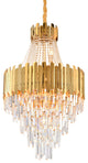 15-Light Gold Stainless Steel Chandelier With Clear Crystals