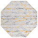 Unique Loom Anne Finsbury Rug, Yellow and Gray, 5'3"x5'3"
