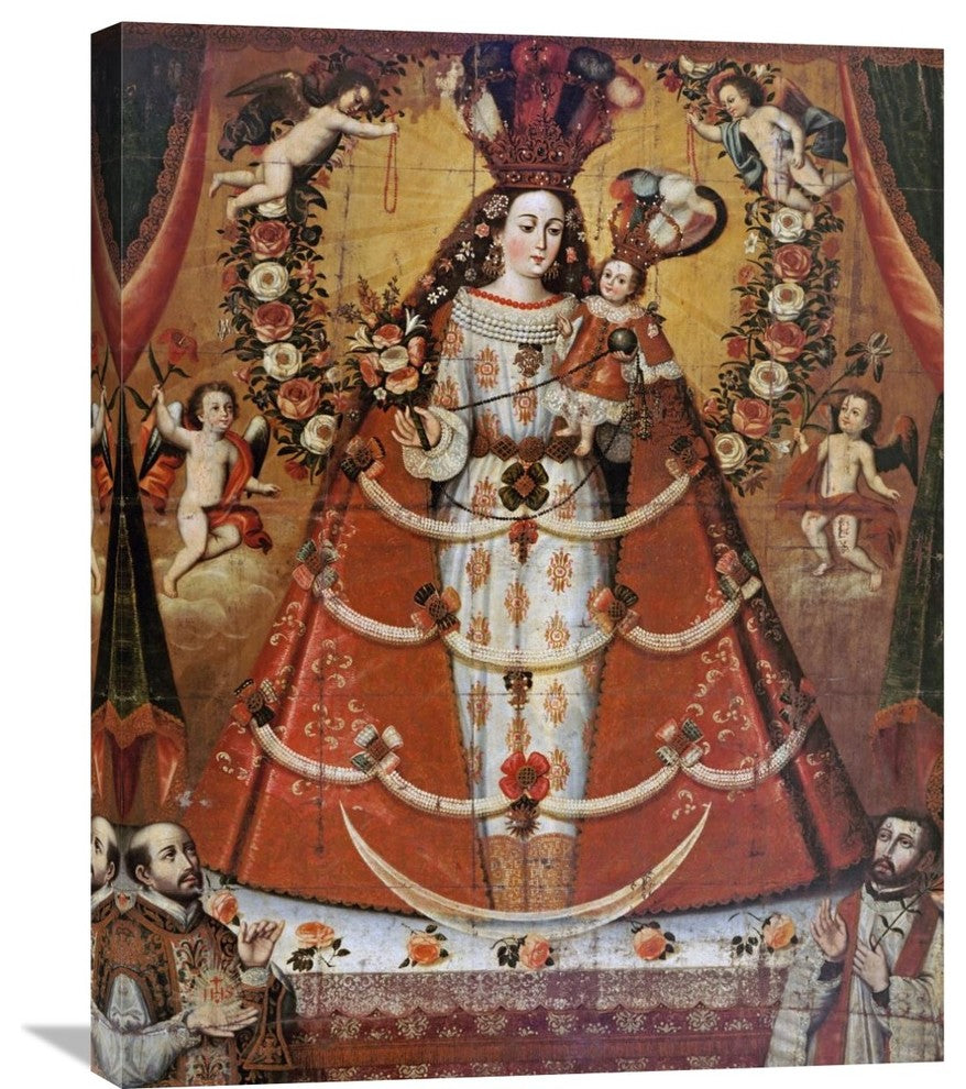 "Our Lady of The Rosary" Stretched Canvas Giclee, 24"x30"