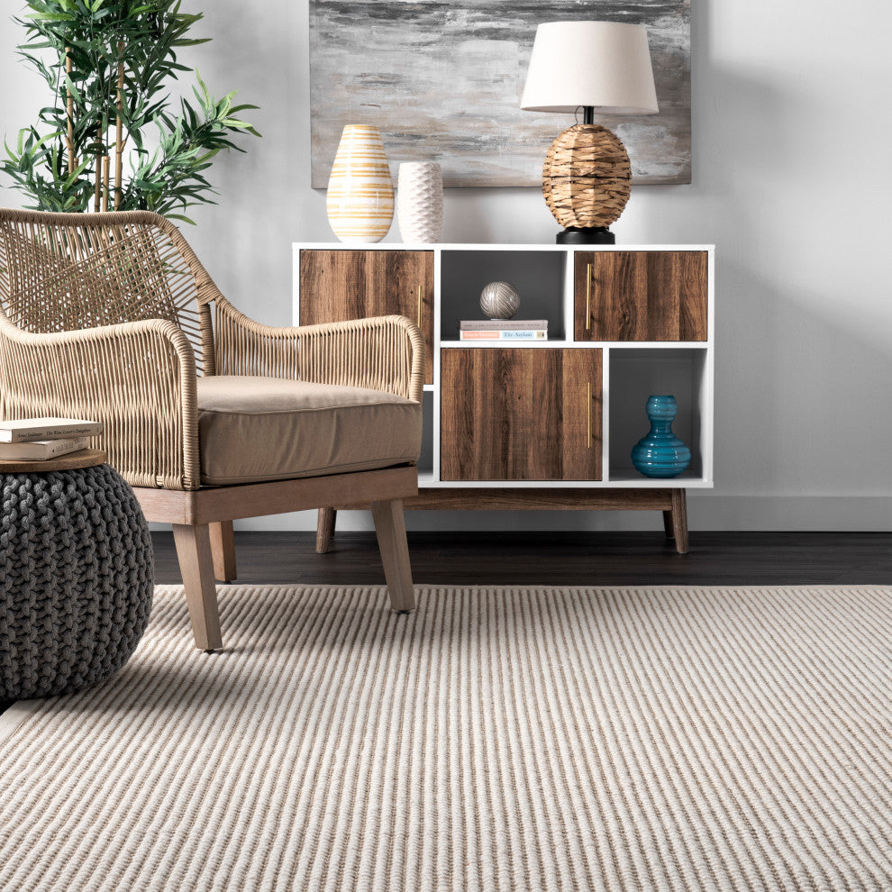 Patricia Jute and Wool Area Rug, Ivory 8'x10'