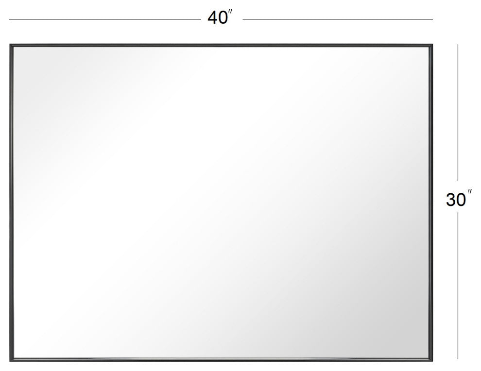 Rectangle Framed Bathroom Vanity Mirror Accent Wall Mirror, Black, 30"x40