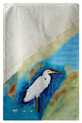 Betsy Drake Great Egret Rt Beach Towel